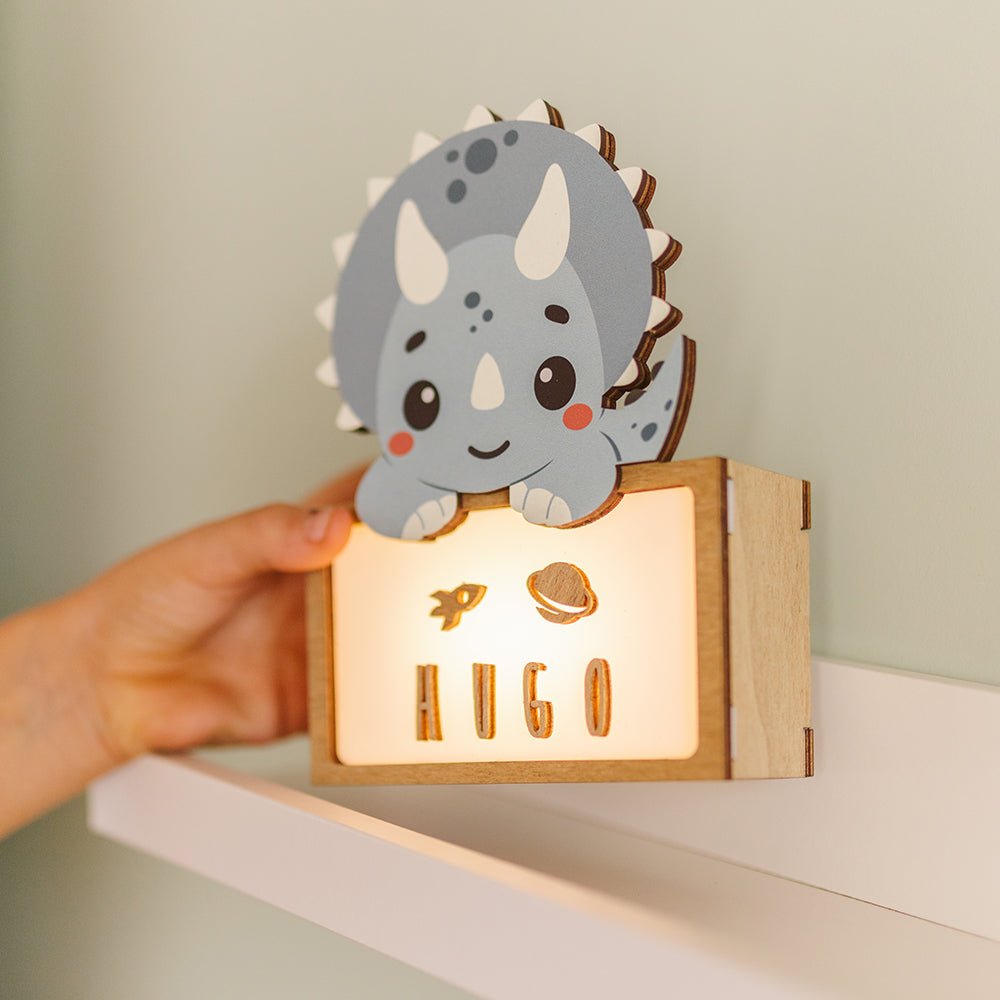 Lampara Infantil Personalizada Triceratops - Nanetes